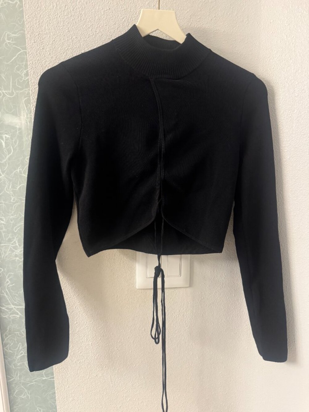 Raven Mock Neck Tie Waist Sweater